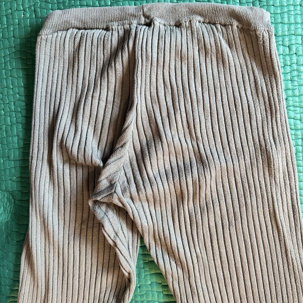 Vintage FOREVER 21 Ribbed Knit Rayon Flared Leggings M Teal Blue Pull On Y2K EUC - Picture 15 of 15